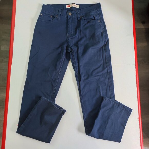 Levi's 502 jeans regular taper boys size 14  W27 X L27 ink blue stretch - Picture 1 of 13